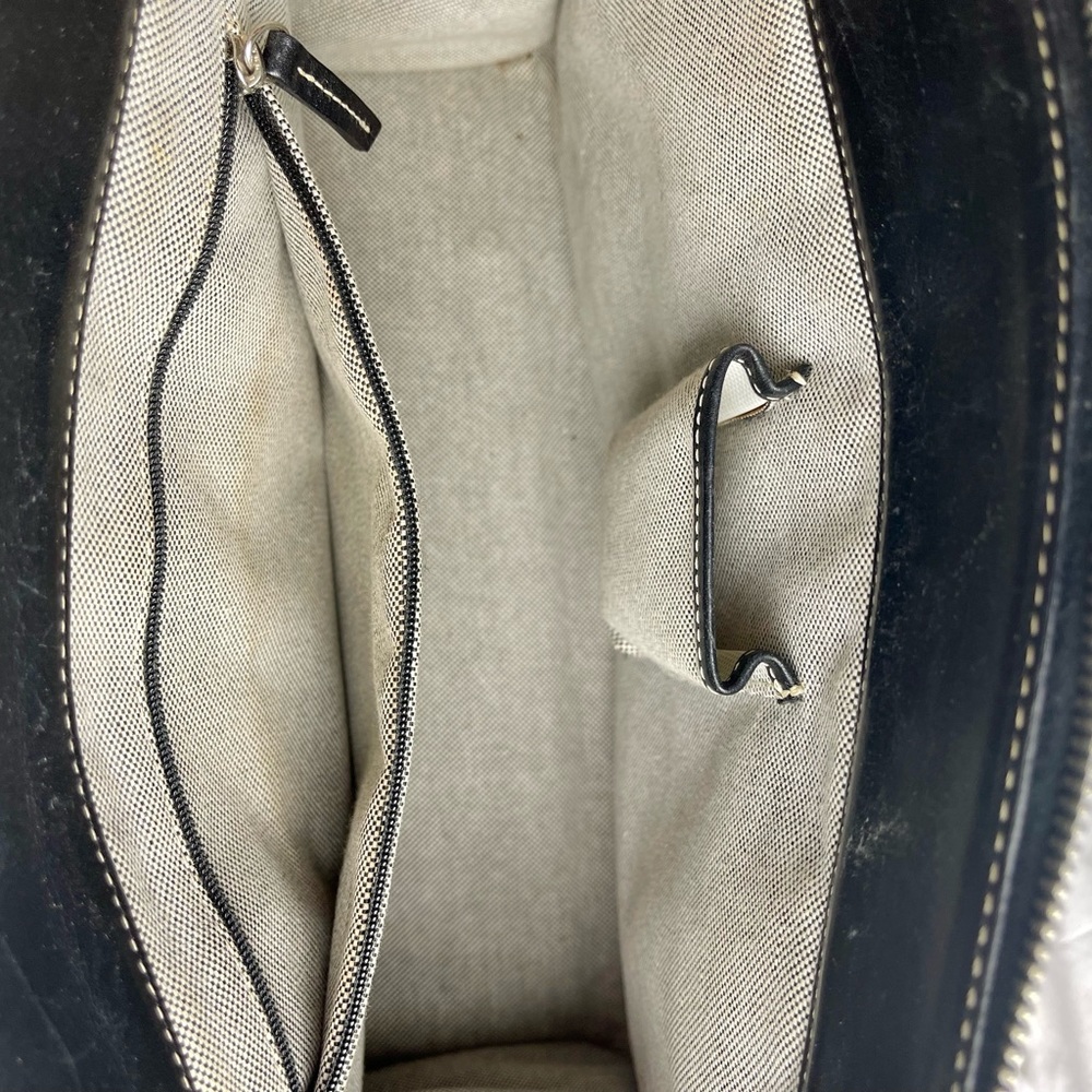 DOONEY & BOURKE Signature Logo Double Pocket Gray & Black Tote Bag - Picture 4 of 7